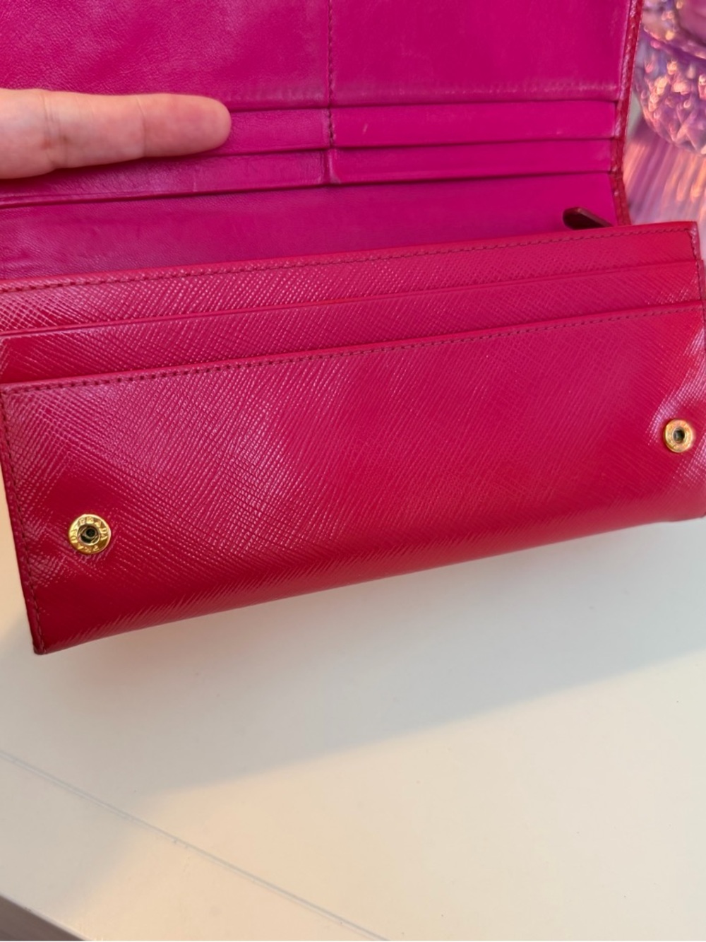 PRADA Saffiano Leather Vernice Fiocco Bow Wallet - Picture 11 of 11